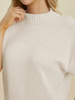 Double Take Full Size Mock Neck Short Sleeve Sweater  Style Ratio
