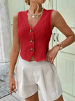 Textured Button-Front Vest  Style Ratio