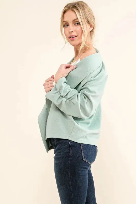 And The Why Stretch Non-Wrinkled Basic Open-Front Blazer  Style Ratio