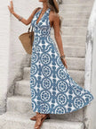 Printed Halter Neck Maxi Dress  Style Ratio