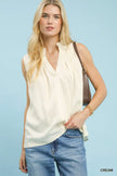 Umgee Textured Split Neck Tank Top  Style Ratio