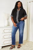 Double Take Embroidered Notched Neck Blouse  Style Ratio