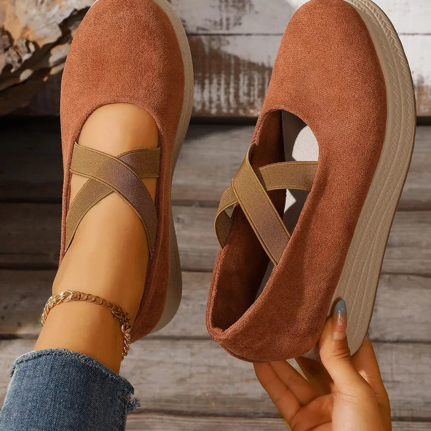 Crisscross Wedge Slip-Ons  Style Ratio