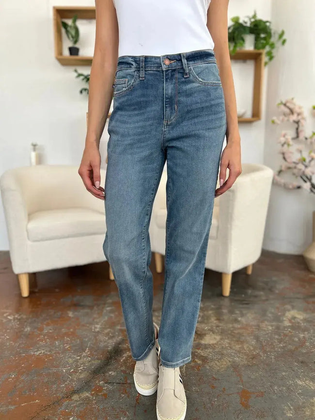 Judy Blue Full Size High Waist Straight Jeans  Style Ratio
