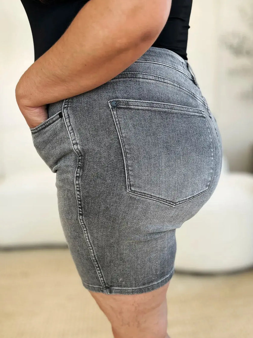 Judy Blue Full Size High Waist Washed Denim Shorts  Style Ratio