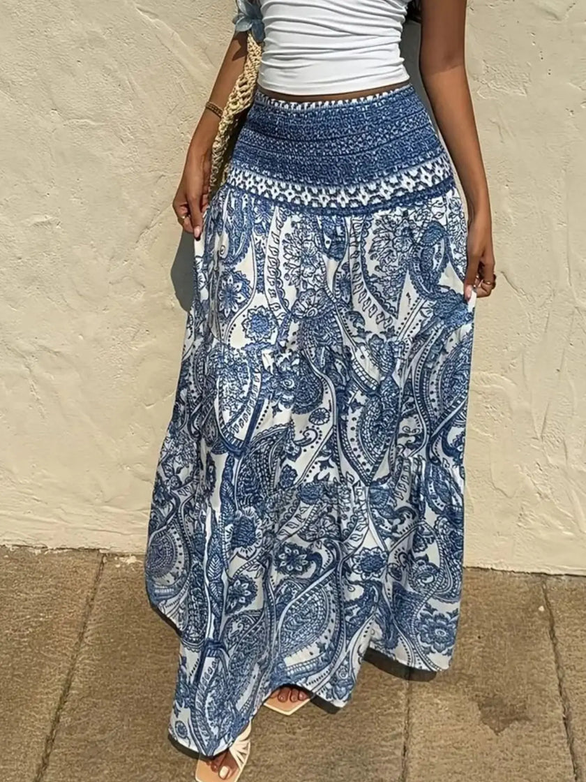 Paisley Print Maxi Skirt  Style Ratio