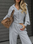 Zip Up Hoodie & Wide Leg Pants Loungewear  Style Ratio