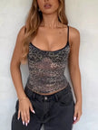 Sheer Leopard Print Cami  Style Ratio