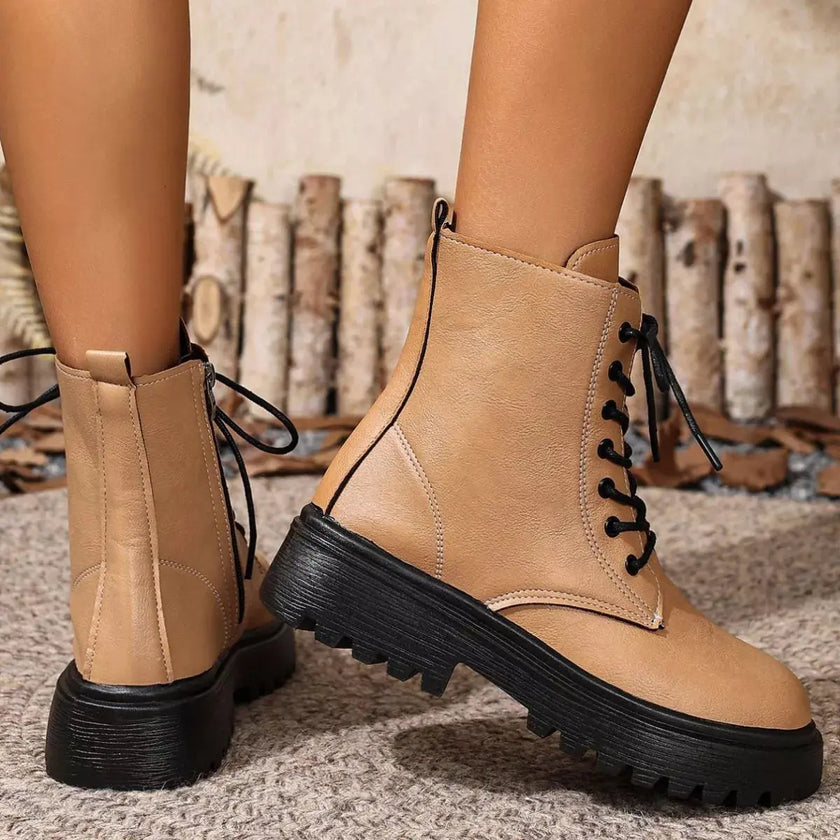 Round Toe Block Heels Boots  Style Ratio