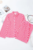 Checkerboard Print Long Sleeve Top and Pants Set  Style Ratio