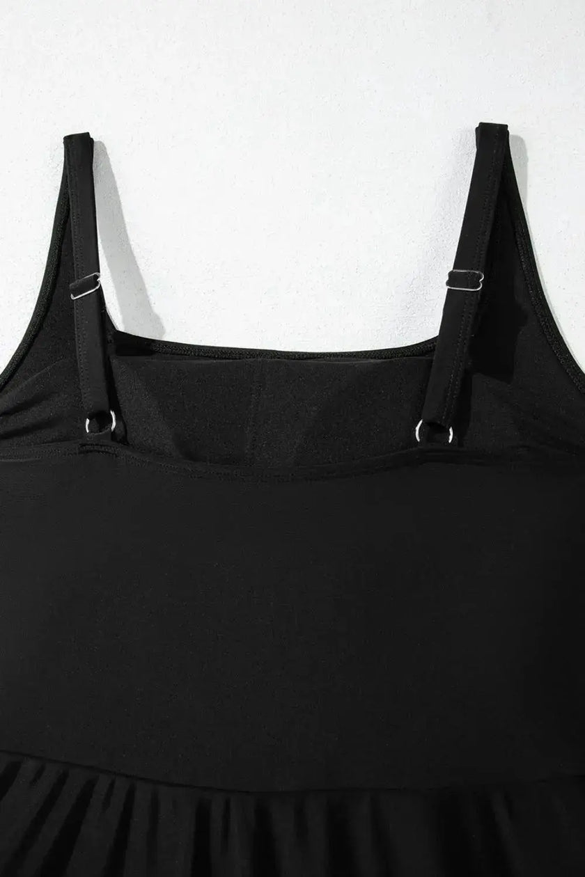 Square Neck A-line One Piece Swim Dress  Style Ratio