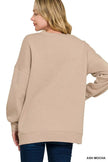 Zenana Full Size Fleece Hi-low Boyfriend Sweatshirts with Pockets  Style Ratio