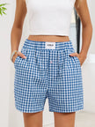 Gingham Elastic Waist Casual Shorts  Style Ratio
