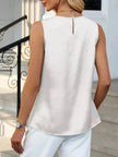 Pleated Round Neck Tank Top  Style Ratio