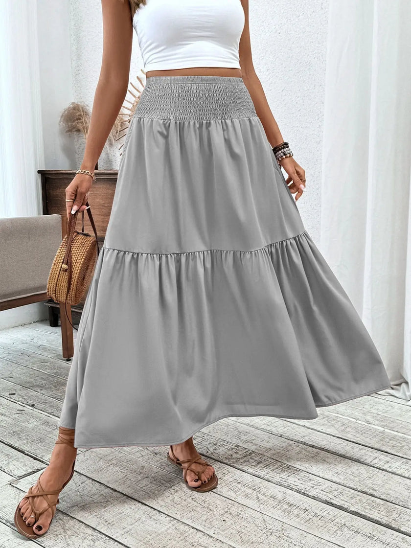 Smocked Waist Tiered Skirt  Style Ratio