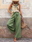 Printed Tank Top and Wide Leg Pants Set  Style Ratio