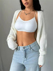 Cropped Knit Open Front Cardigan  Style Ratio