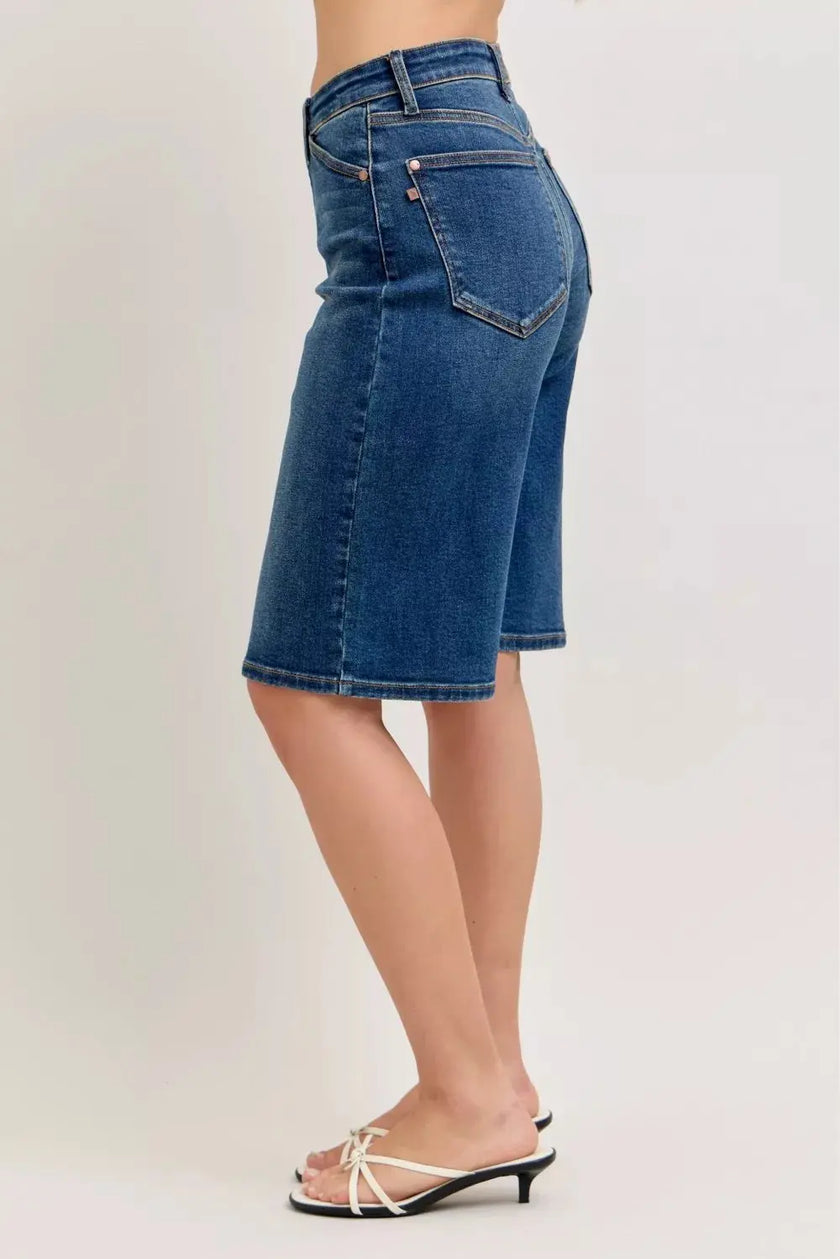Judy Blue High Waist Bermuda Denim Shorts  Style Ratio