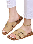 Double Buckle Slide Sandals  Style Ratio