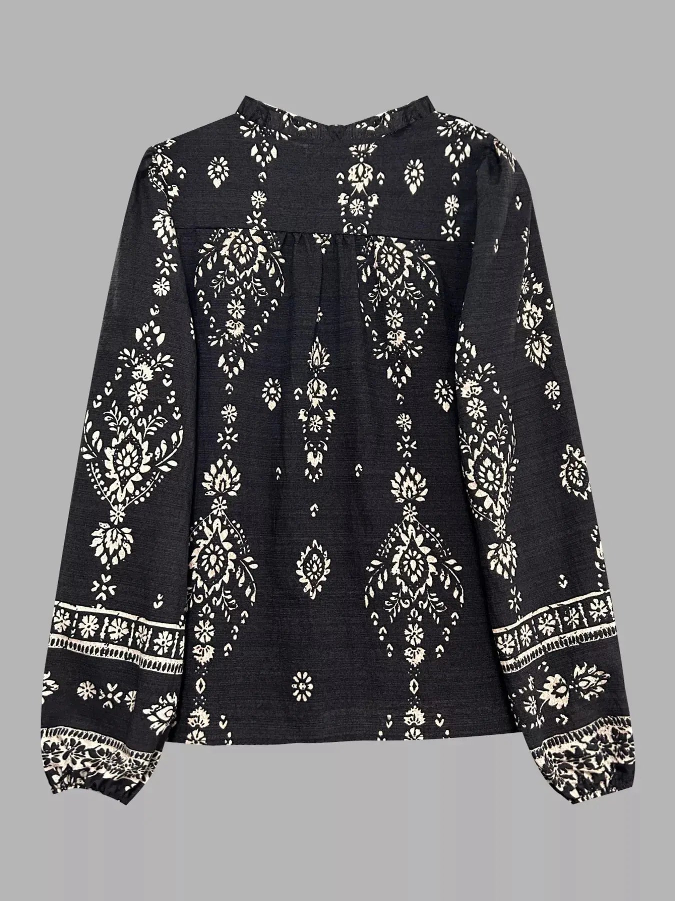 Printed Long Sleeve Blouse  Style Ratio