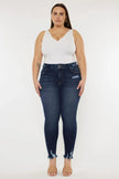 Kancan Full Size Cat's Whiskers Raw Hem High Waist Jeans  Style Ratio