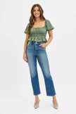 RISEN Tummy Control High Rise Crop Straight Jeans  Style Ratio