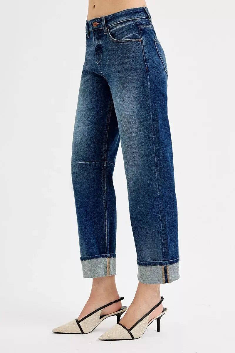 RISEN Slouchy Crop Barrel Cuffed Jeans  Style Ratio