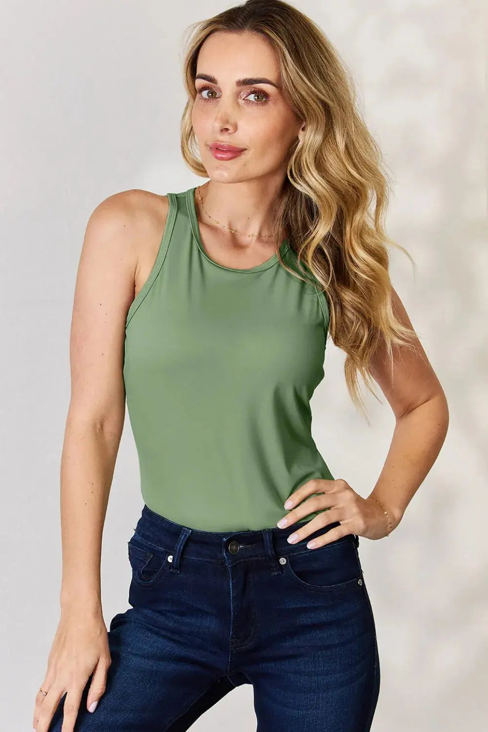 Basic Bae Full Size Round Neck Racerback Tank  Style Ratio