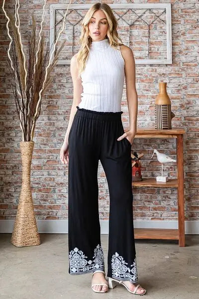 Heimish Damask Pattern Casual Pants  Style Ratio