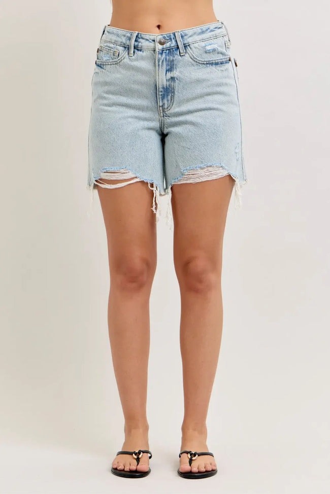 Judy Blue High Waisted Rigid Magic Dad Shorts  Style Ratio