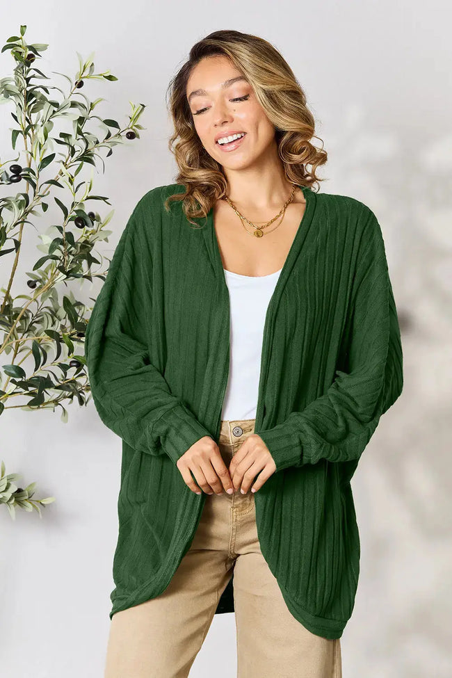 Basic Bae Full Size Ribbed Cocoon Cardigan  Style Ratio