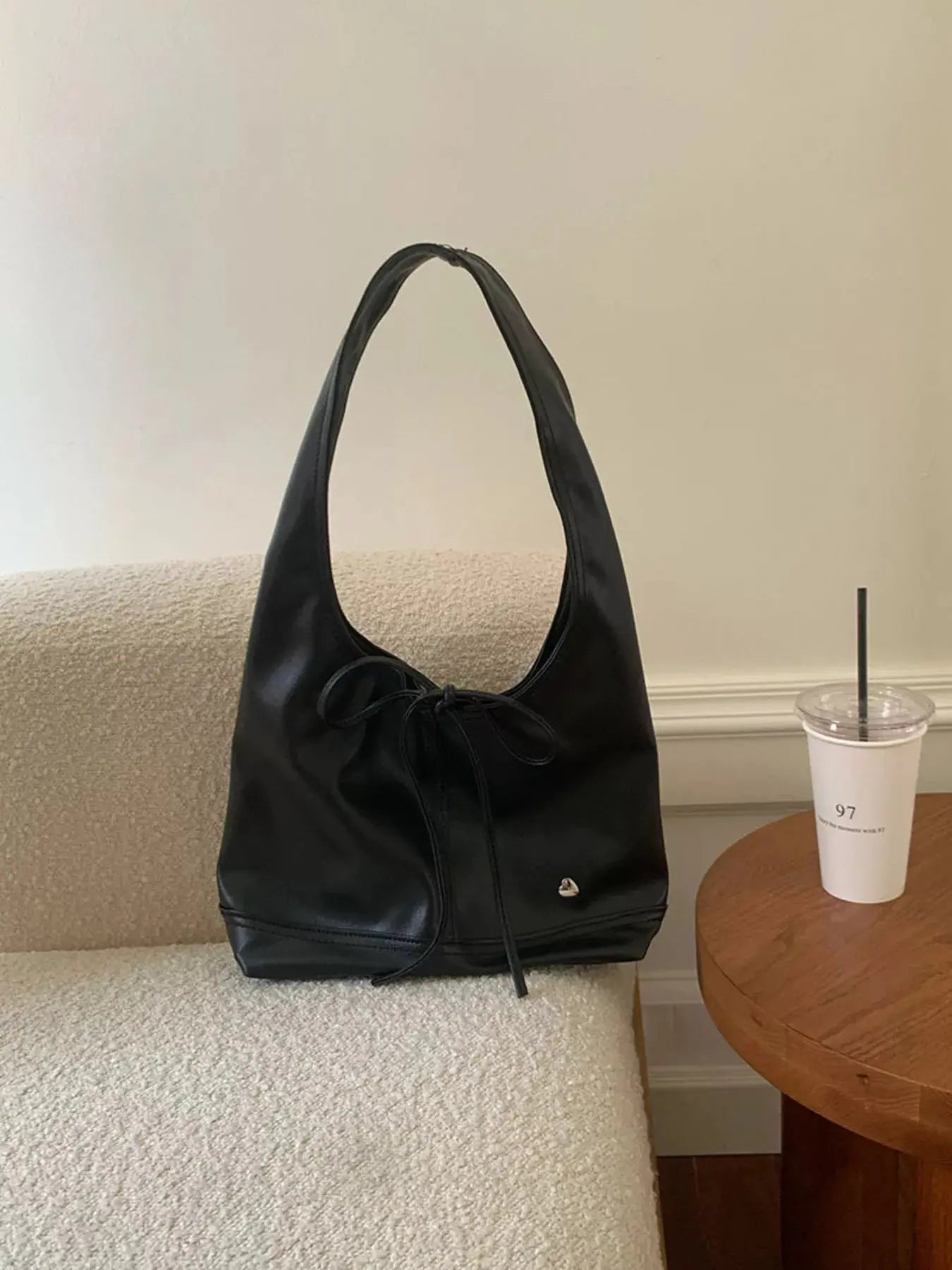 Leather Tied Shoulder Bag  Style Ratio
