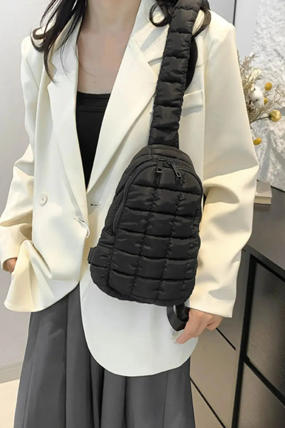 Quilted Nylon Crossbody Bag  Style Ratio
