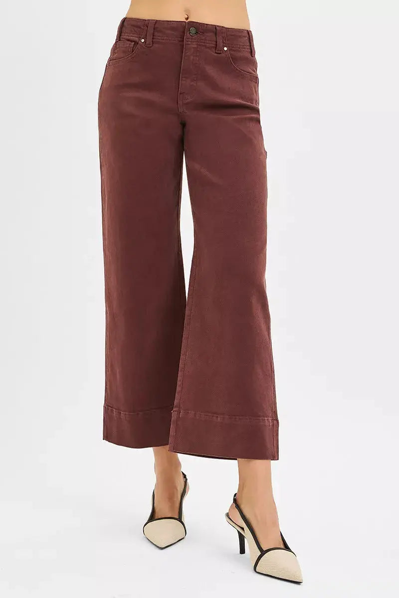 RISEN Tummy Control High Rise Crop Wide No Waist Band Pants  Style Ratio