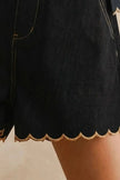 Scalloped Hem Denim Shorts  Style Ratio