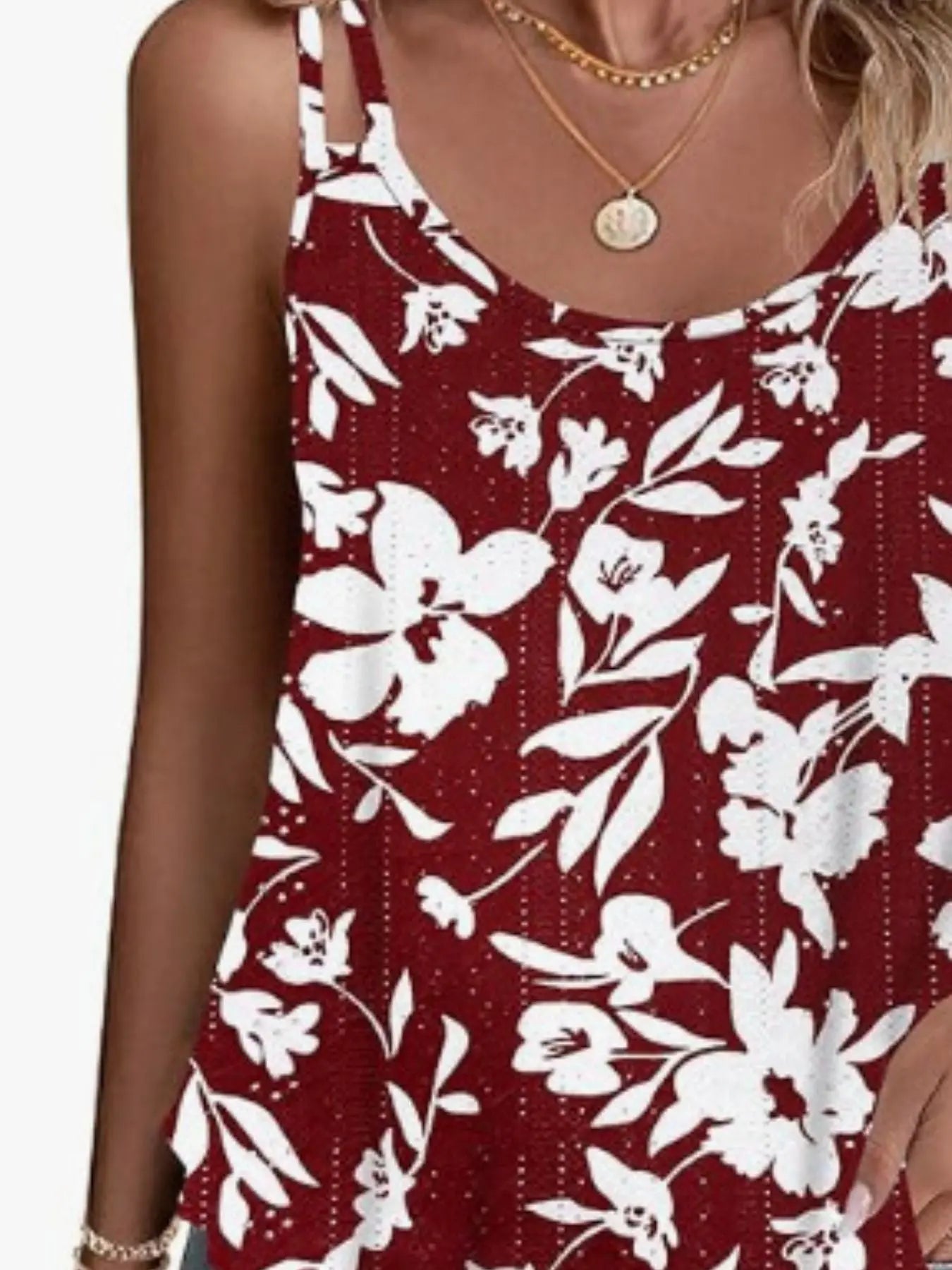 Eyelet Double Strap Tank Top  Style Ratio