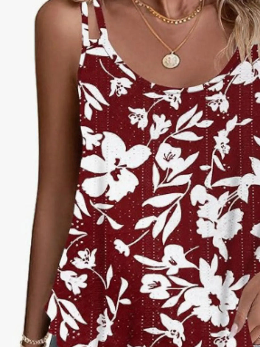 Eyelet Double Strap Tank Top  Style Ratio