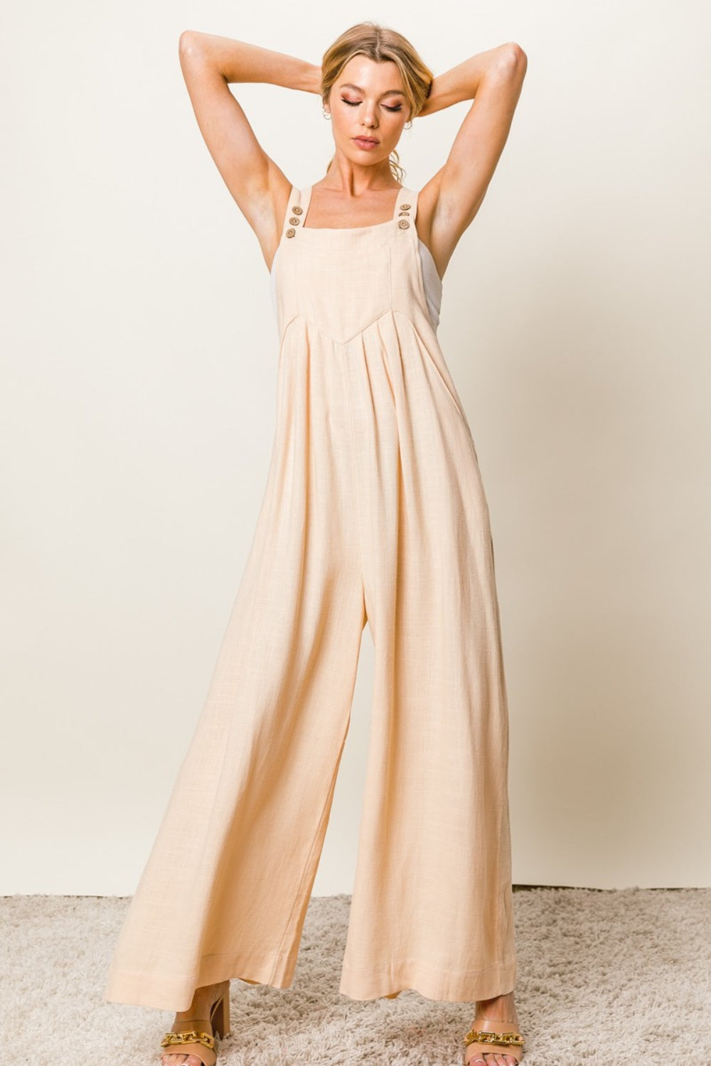 Tie Sleeves and Wide Leg Jumpsuit