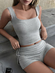 Lace Trim Tank and Shorts Loungewear  Style Ratio
