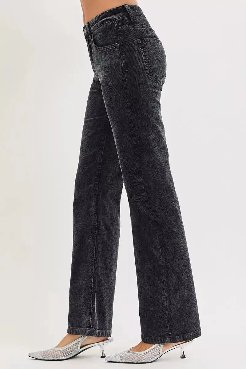 RISEN Tummy Control Mid Rise Straight Leg Corduroy Pants  Style Ratio