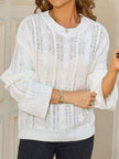 Cable Knit Long Sleeve Knit Top  Style Ratio