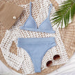 Spaghetti Strap Ribbed Bikini  Style Ratio