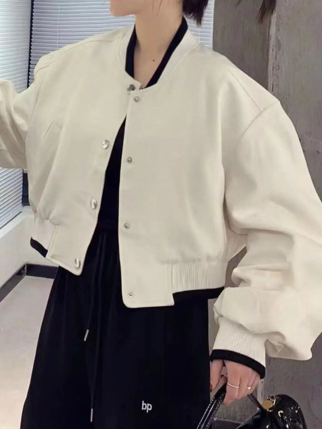 Casual Snap Down Cropped Jacket  Style Ratio