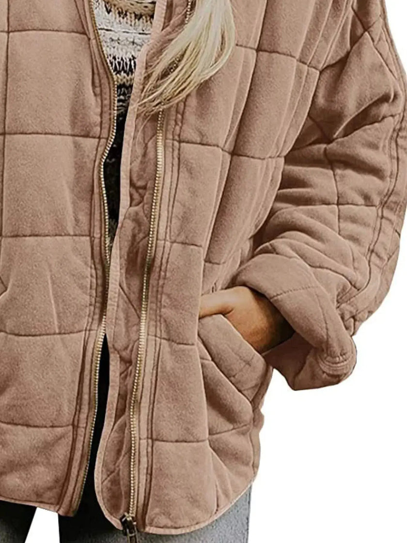Quilted Zip Up Outerwear  Style Ratio