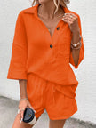 Button Detail Top and Shorts Set  Style Ratio