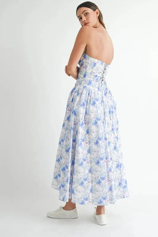 Mable Sweetheart Neckline Floral Printed Midi Dress  Style Ratio