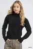 Umgee Ruffle Mock Neck Puff Sleeve Sweater  Style Ratio