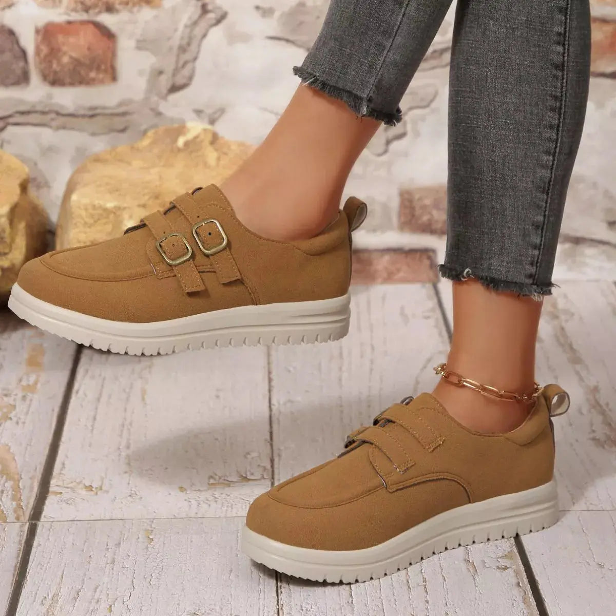 Buckle Accent Casual Loafers  Style Ratio