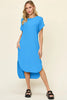 Double Take Full Size Round Neck Short Sleeve Slit Dress  Style Ratio