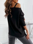 Asymmetrical Neck Buttoned Top  Style Ratio